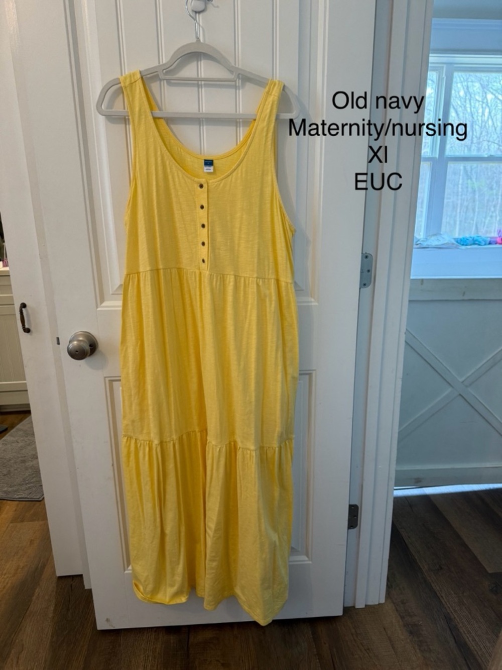 Old Navy Yellow Tank Maxi Dress with Button Front